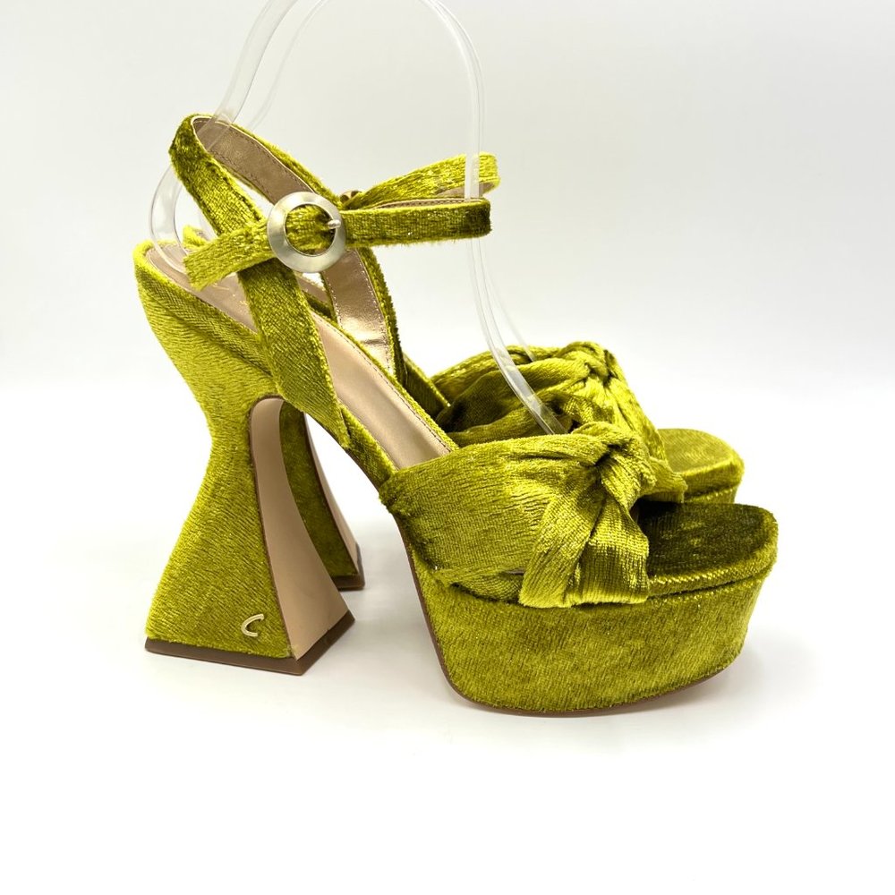 Circus Sam Edelman Womens Audrea Chartreuse Green Platforms Heels Sandals Shoes